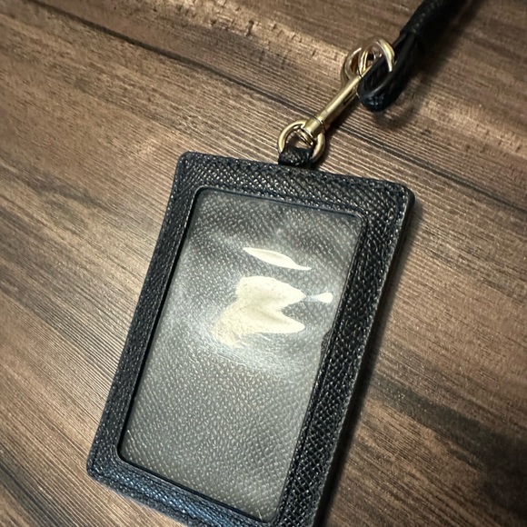 Coach Black Leather ID Badge Lanyard - Picture 3 of 3
